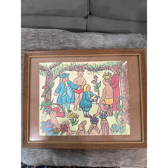 Other - Uncle Buddy Yohe Signed Numbered 7/250 Hand Colored Folk Art Print Framed 11x14